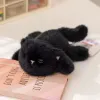 Very precious, soft and fragrant, black cat magnetic refrigerator sticker, plush doll, toy table companion doll, cute and fun, ideal for gifting, magnetic plush doll, switch decoration, home cute wall-mounted style Specification image